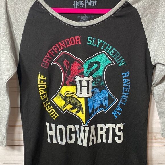 Harry Potter Hogwarts Raglan Athletic Tee Shirt - Picture 6 of 14